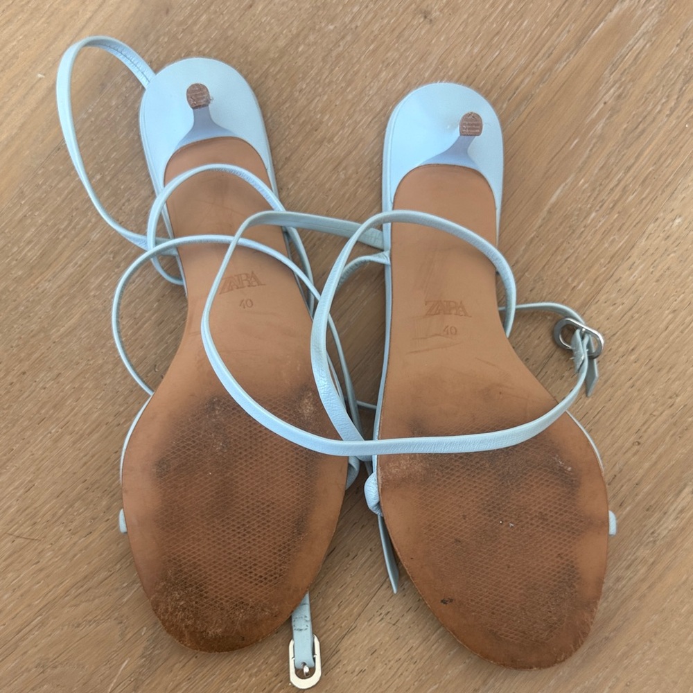 Zara Women's Light Blue Strappy Heels - Picture 3 of 3